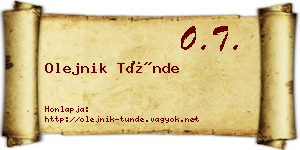 Olejnik Tünde névjegykártya